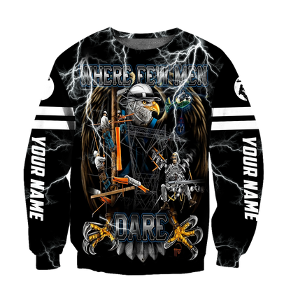 Premium Personalized 3D Printed Lineman Shirts Where Few Men Dare MEI