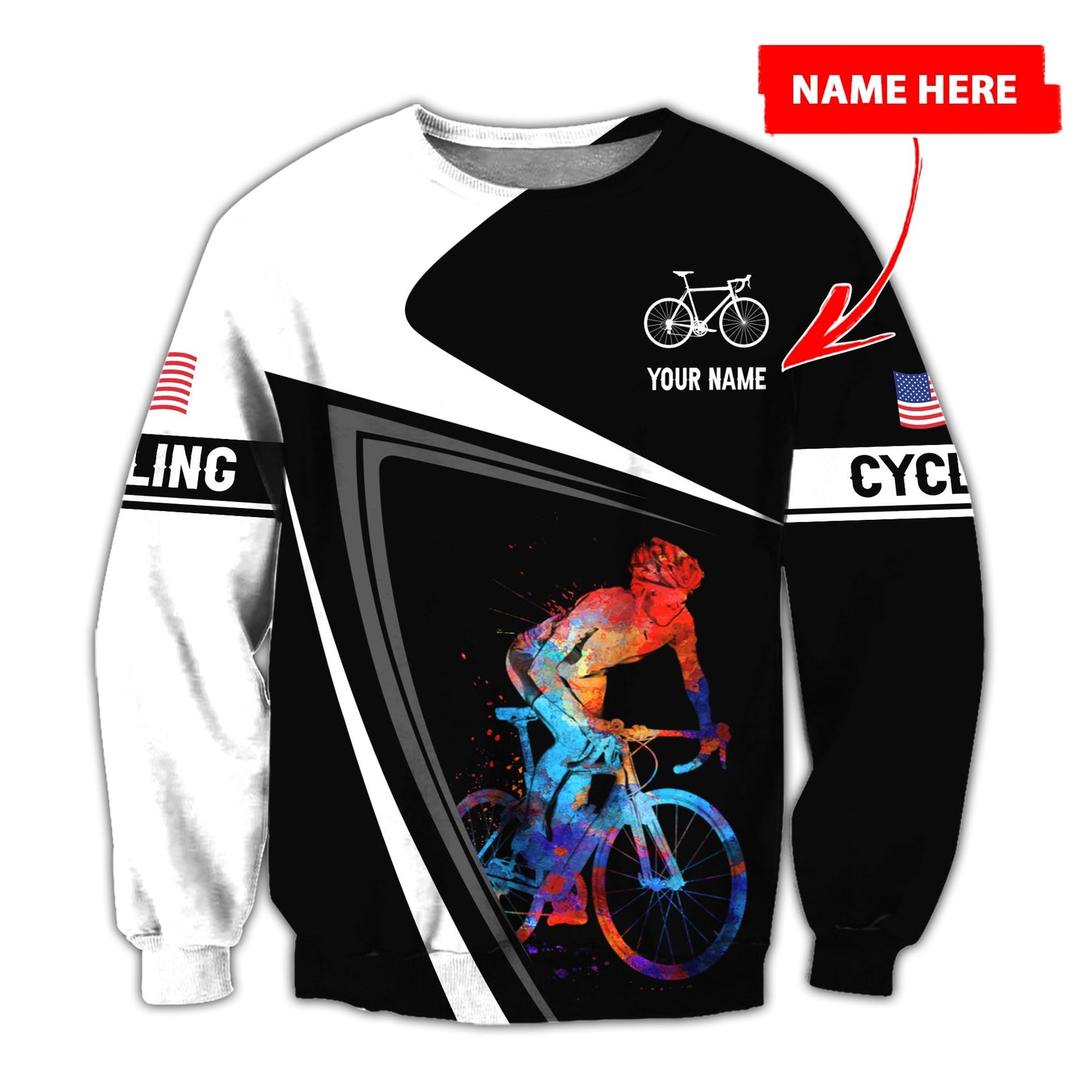 Personalized Cycling 3D All Over Printed Hoodie