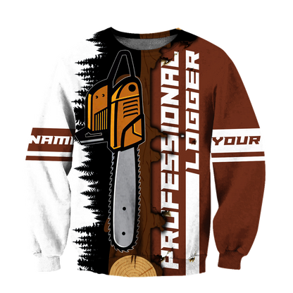 Customize Name Chainsaw 3D All Over Printed Unisex Shirts Professional Logger