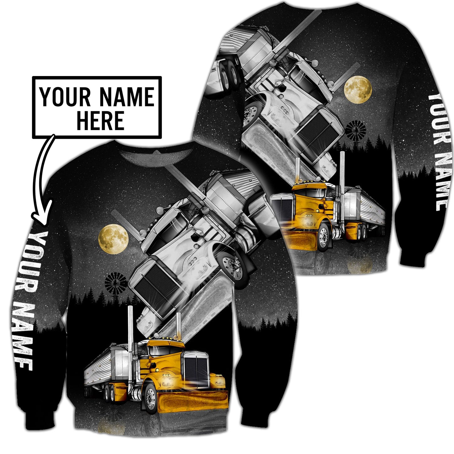 Premium Customized Name 3D All Over Printed Unisex Shirt For Trucker