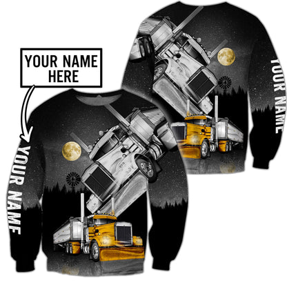 Premium Customized Name 3D All Over Printed Unisex Shirt For Trucker