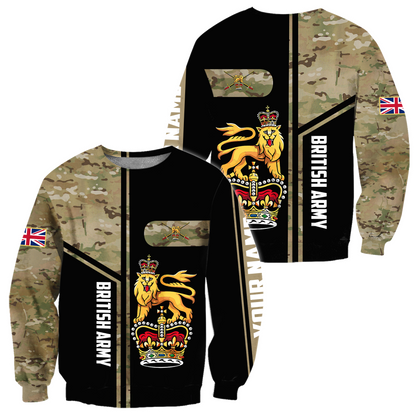Custom name British Army Camo 3D Design print shirts