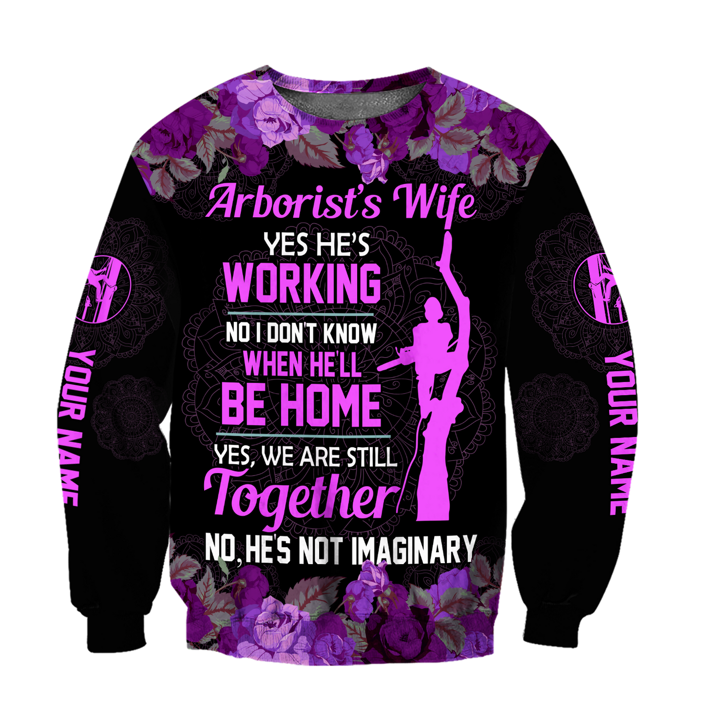 Arborist's wife 3d purple hoodie set