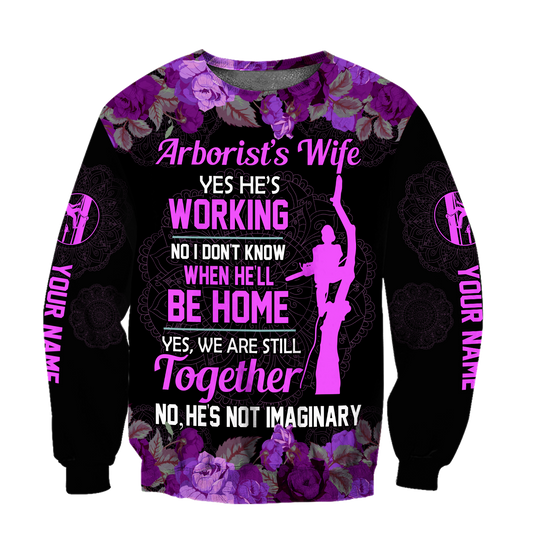 Arborist's wife 3d purple hoodie set