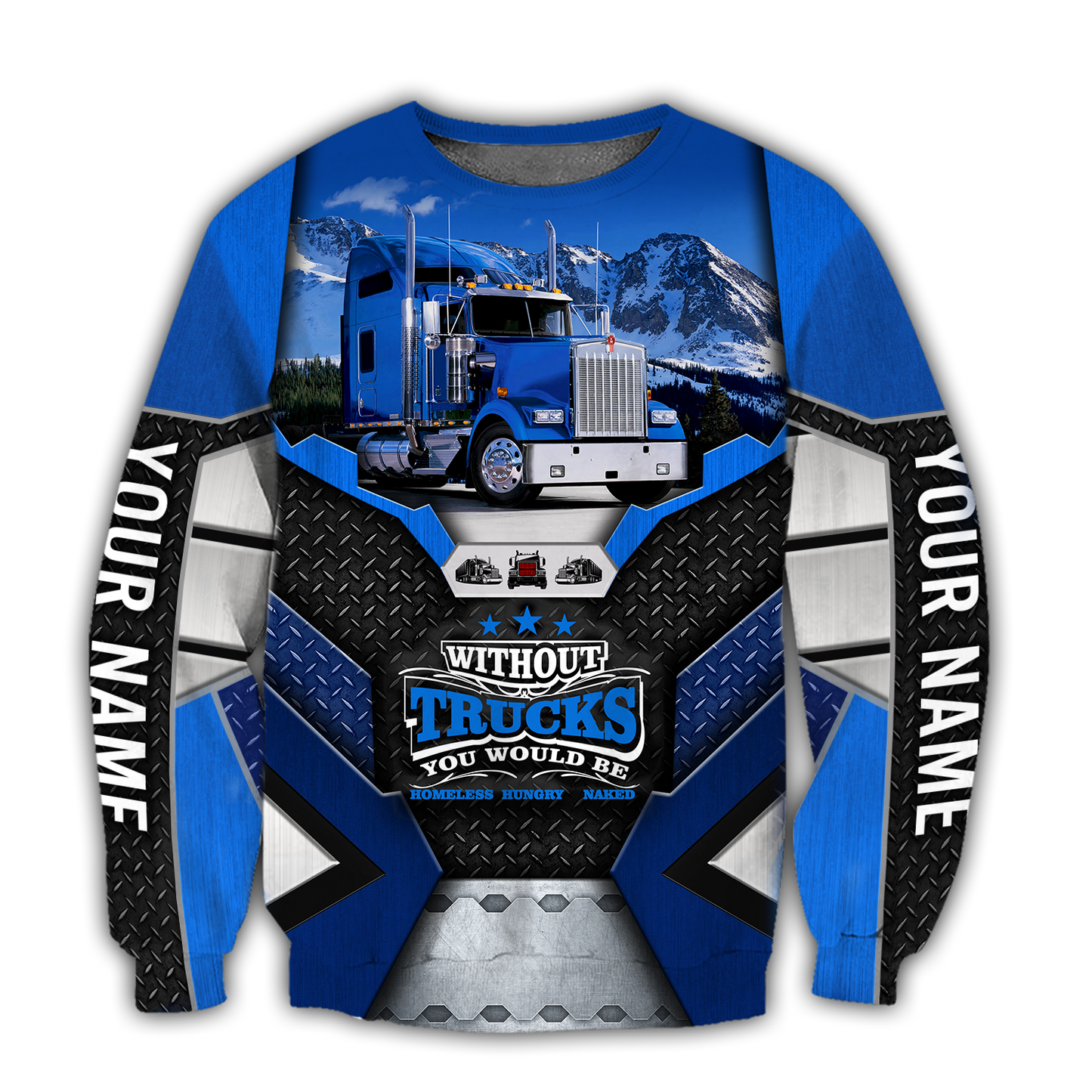 Premium Customized Name 3D All Over Printed Unisex Shirt For Trucker