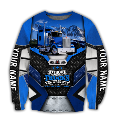 Premium Customized Name 3D All Over Printed Unisex Shirt For Trucker