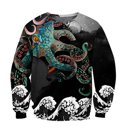 Premium Unisex Hoodie Japanese Octopus Irezumi Style ML