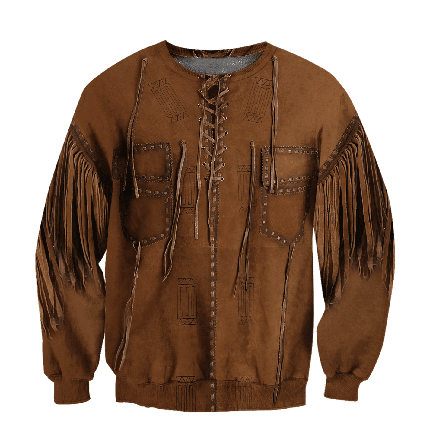 Native Cowboy Jacket No26 Cosplay 3D Over Printed Unisex Deluxe Hoodie ML