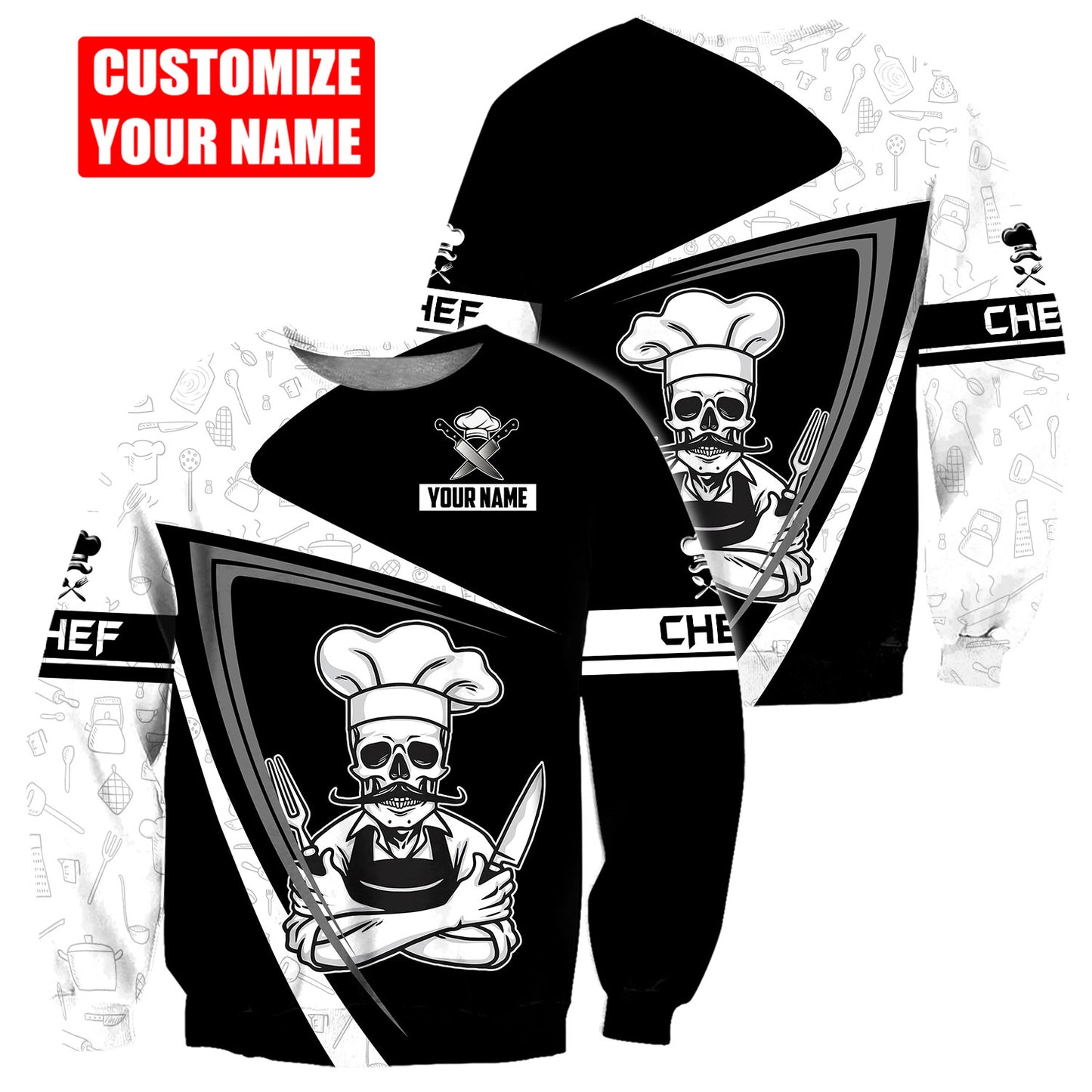 Custom Name Master Chef 3D All Over Printed Unisex Shirts