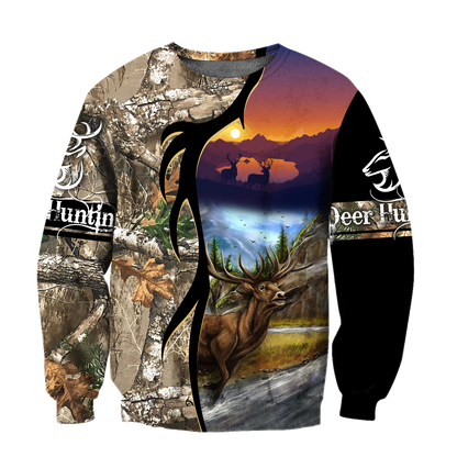 Deer Hunting 3D Over Printed Unisex Deluxe Hoodie ML