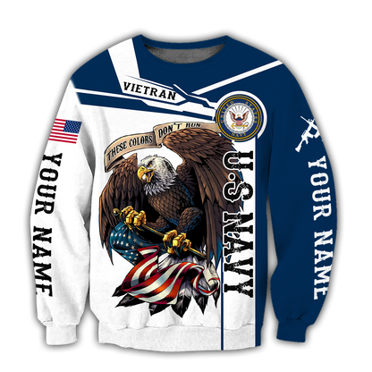 Custom name US Navy Veteran 3d printed shirts Proud Military NTN18052104