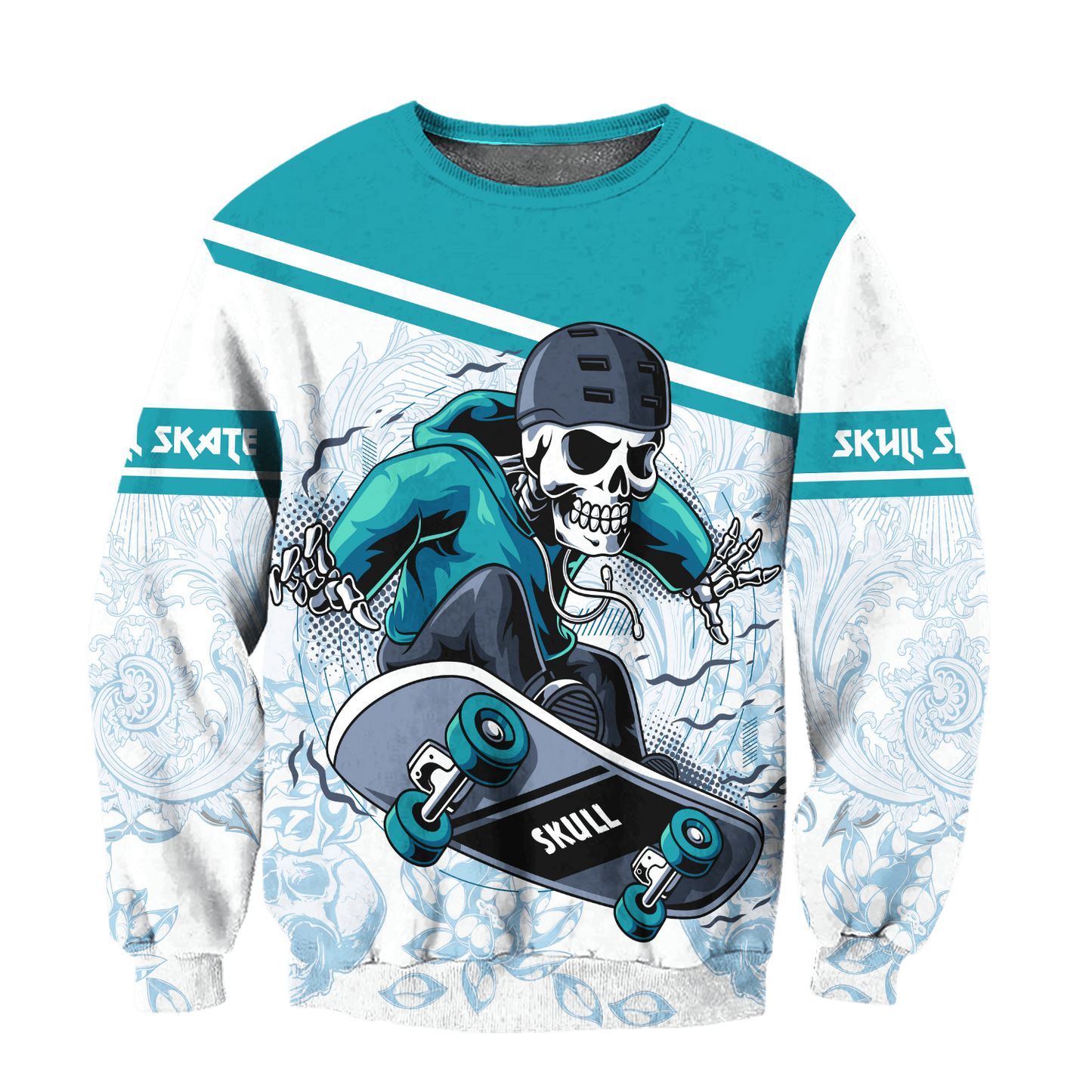 Premium Skateboard Skull 3D All Over Printed Unisex Shirts