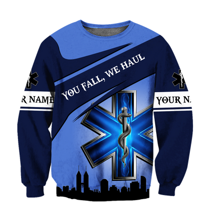 Premium Customized Name 3D All Over Printed Unisex Shirts For EMS Worker
