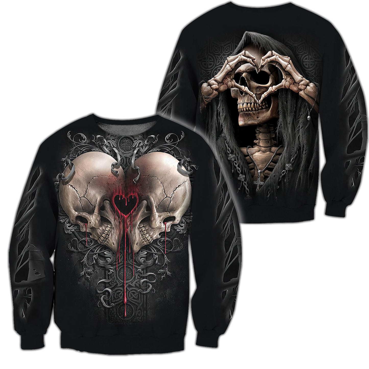 Heart Skull Hoodie For Men And Women NTN16032104