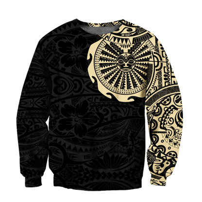 Amazing Polynesian Maori Tattoo Unisex Deluxe Hoodie ML