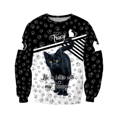 Customize Name Black Cat Hoodie For Men And Women JJ06022103