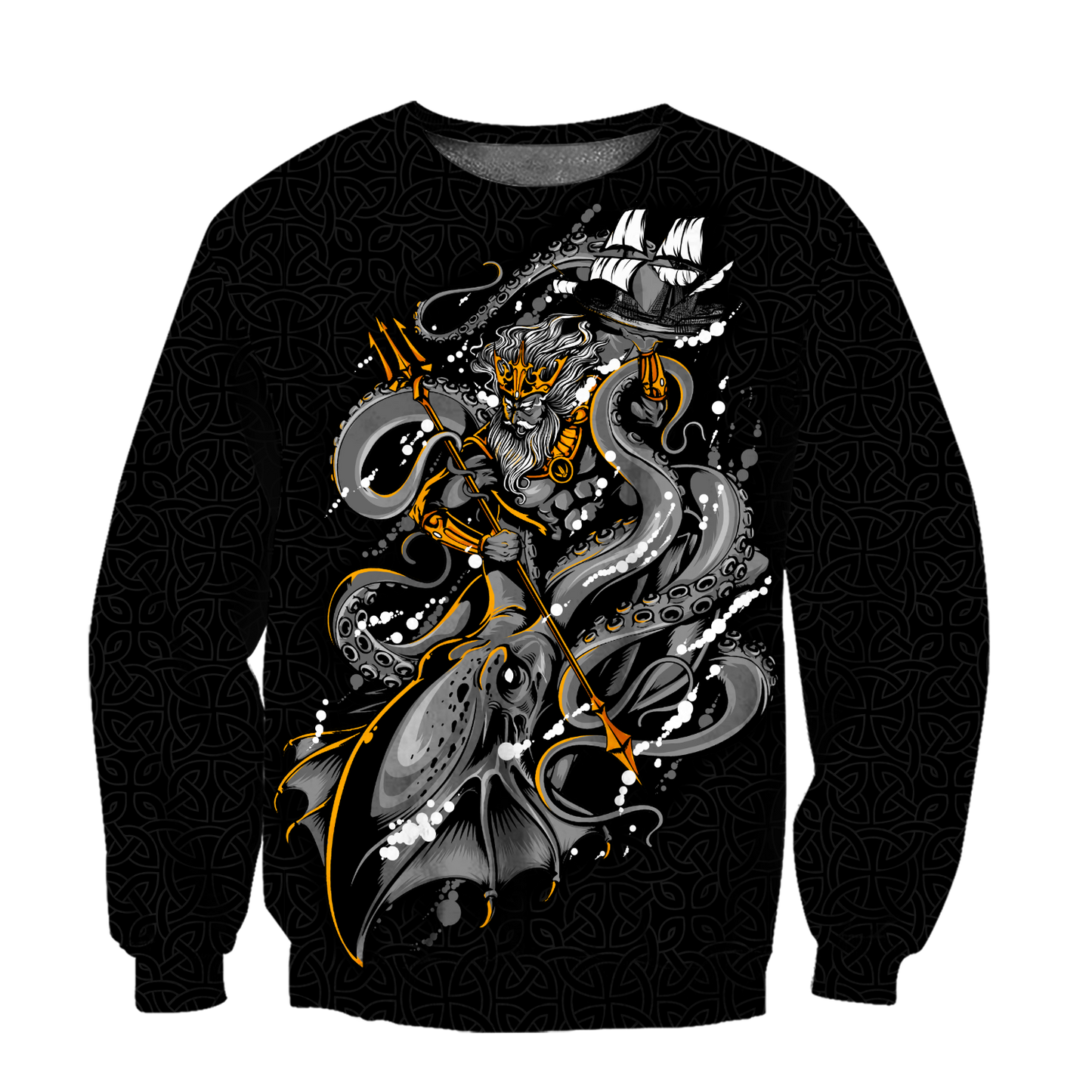 Premium Unisex Hoodie Kraken Octopus And Poseidon ML