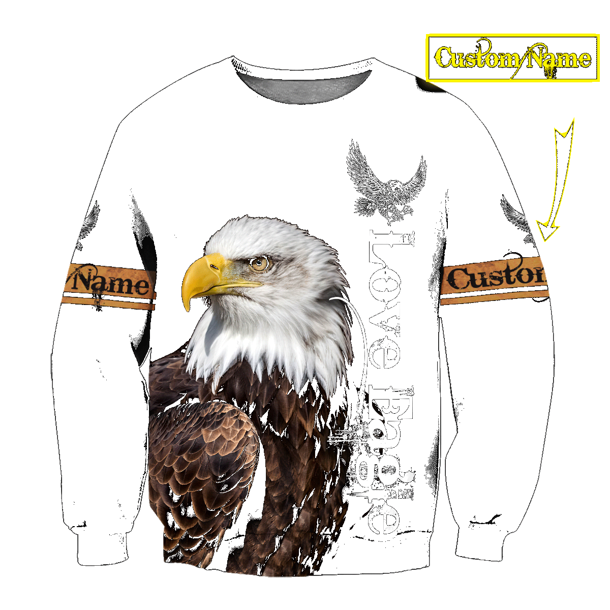 Personalized Name Eagle 3D All Over Printed Shirts For Men and Women
