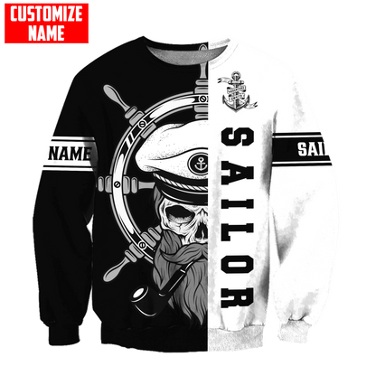 Skull Sailor on the Helm Custom name 3D printed shirts