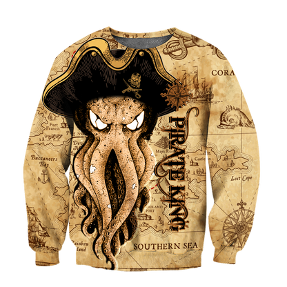 Premium Unisex Hoodie Octopus Pirate King ML