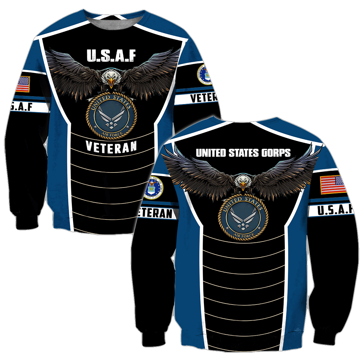 U.S Airforce veteran Eagle Pride design 3d print shirts VP21012101