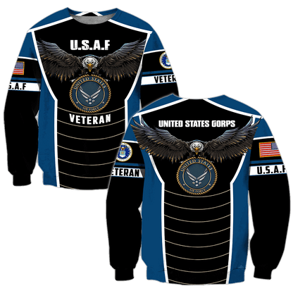 U.S Airforce veteran Eagle Pride design 3d print shirts VP21012101