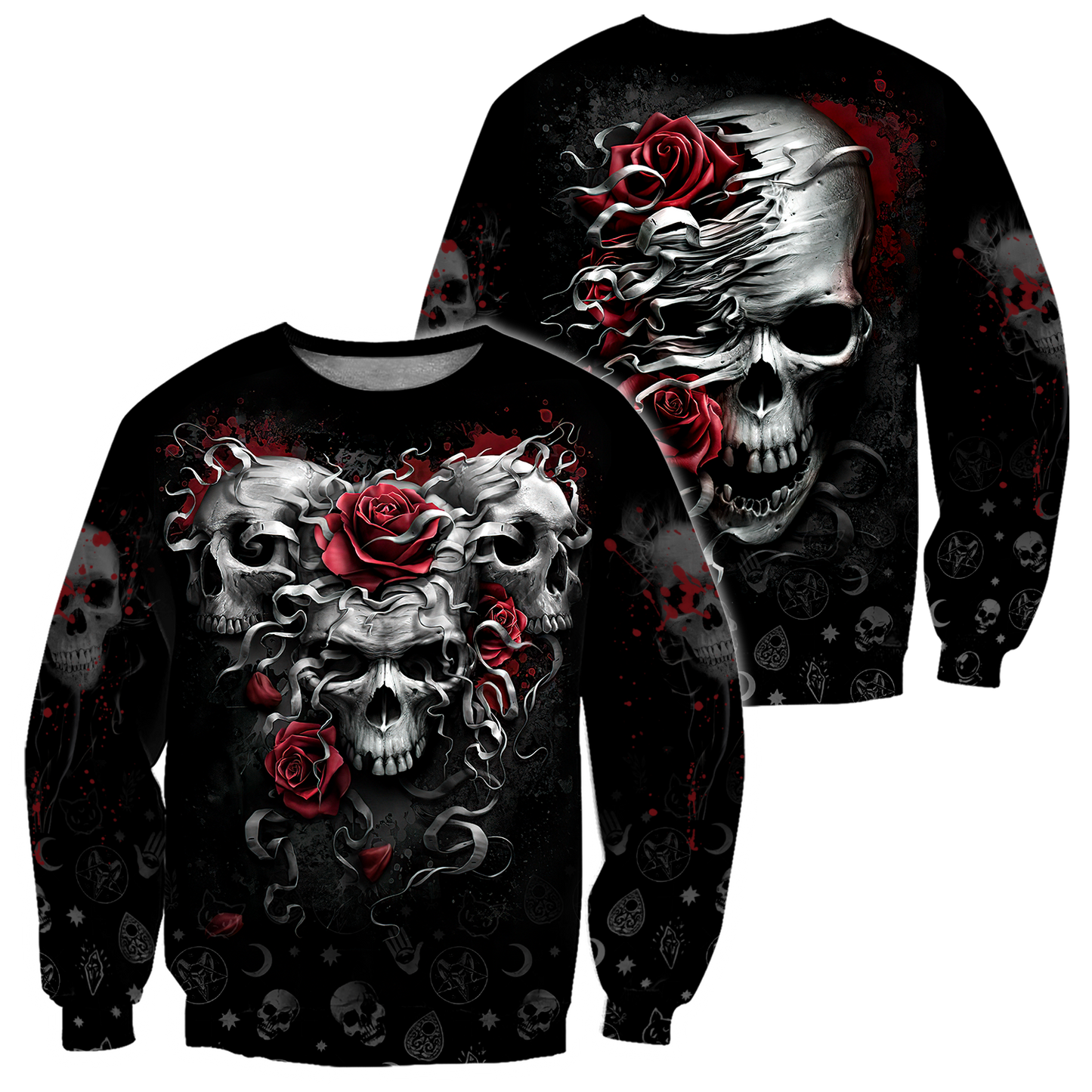 Heart Of Roses Skull Hoodie For Men And Women TNA13032107