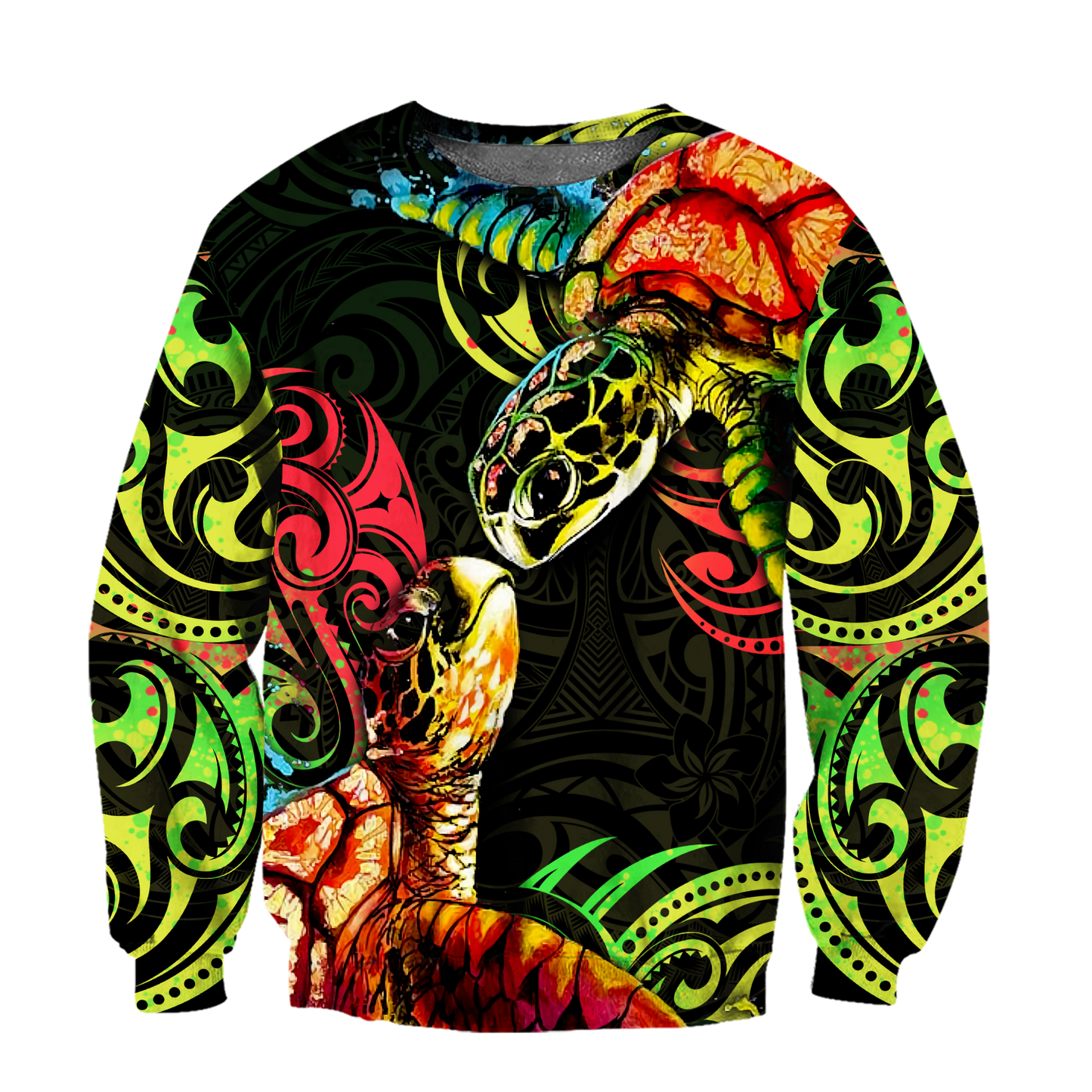 Premium Turtle Couple With Polynesian 3D All Over Printed Unisex Shirts