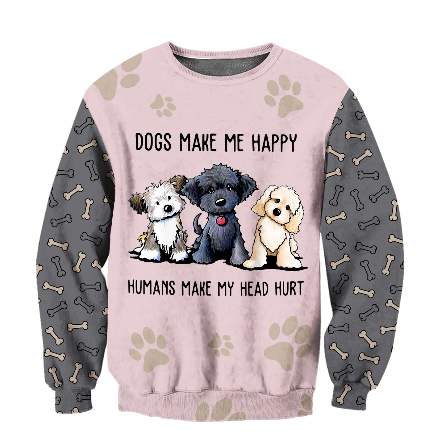 3D All Over Printed Dog Make Me Happy Unisex Shirts XT