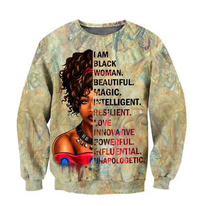 African I Am Black Woman Girl Unisex Deluxe Hoodie ML