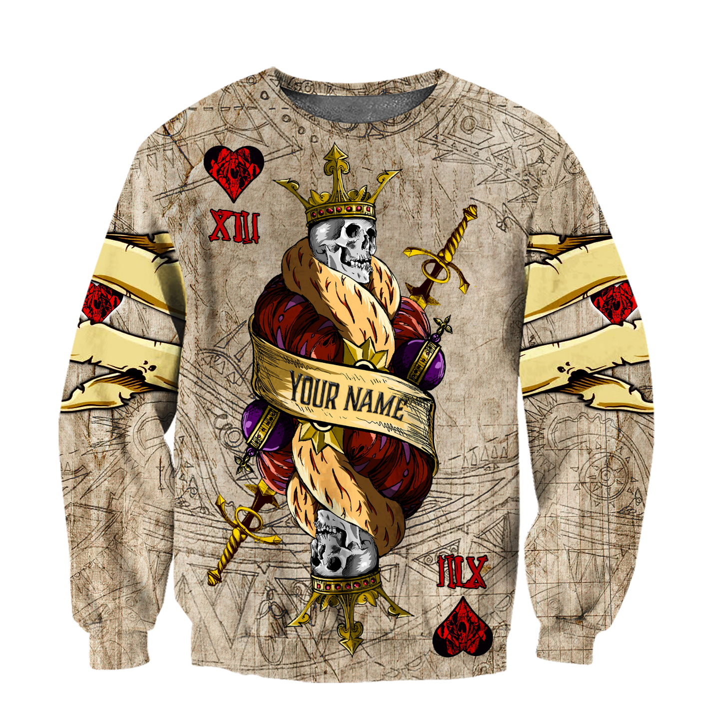 Customize Name Skull 3D All Over Printed Combo Sweater + Sweatpant