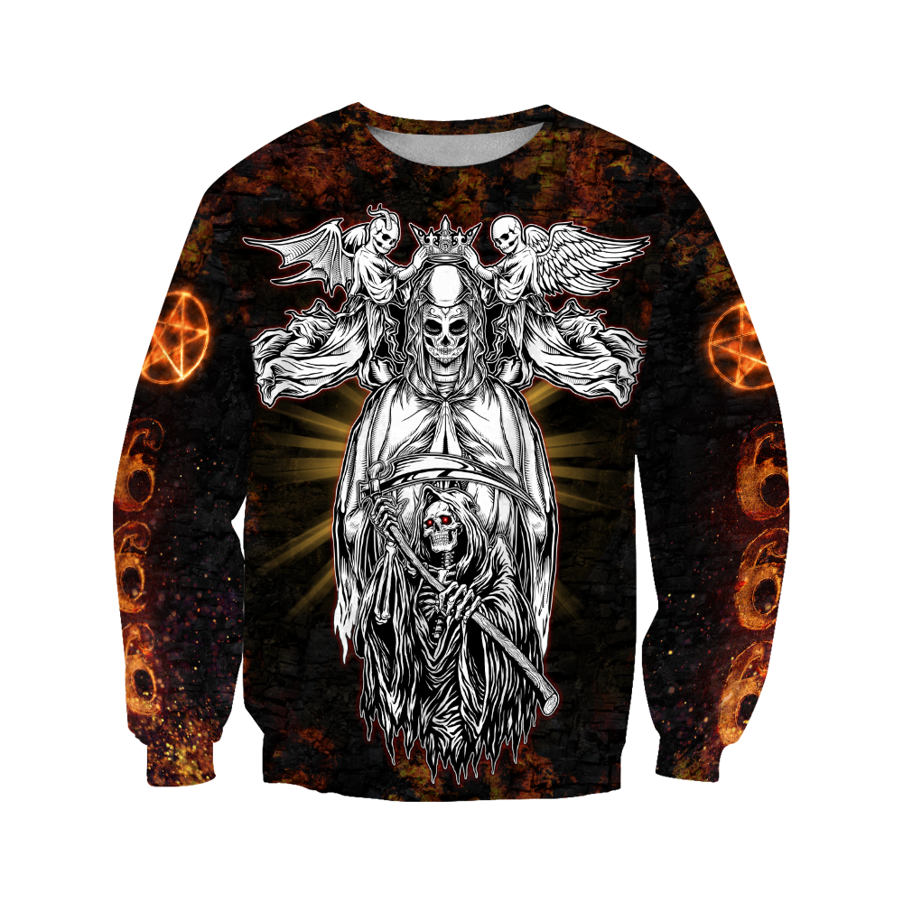 Skull Satnaic Fire Hoodie For Men And Women JJ07022101