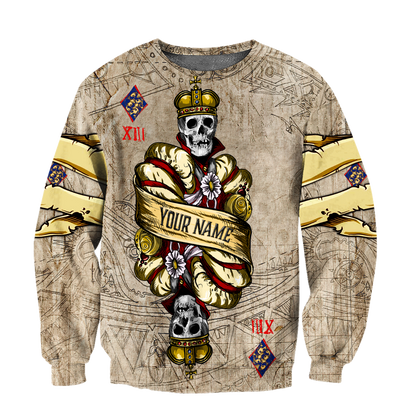 Customize Name Poker King Skull 3D All Over Printed Hoodie Shirts For Men And Women MH09122005ND