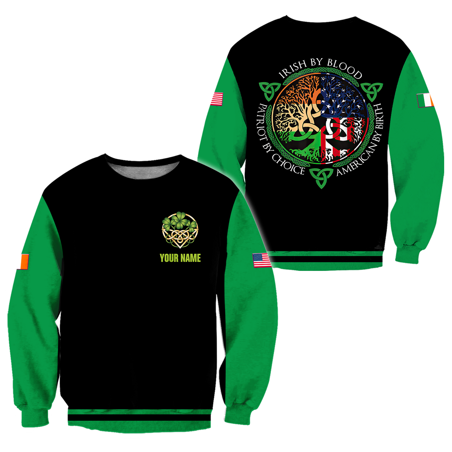 3D All Over Printed Irish  St Patrick Day  Unisex Shirts Custom Name XT