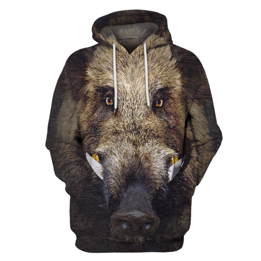 3D All Over Print Hunting Wild Boar Hoodie-Apparel-6teenth World-Hoodie-S-Vibe Cosy™