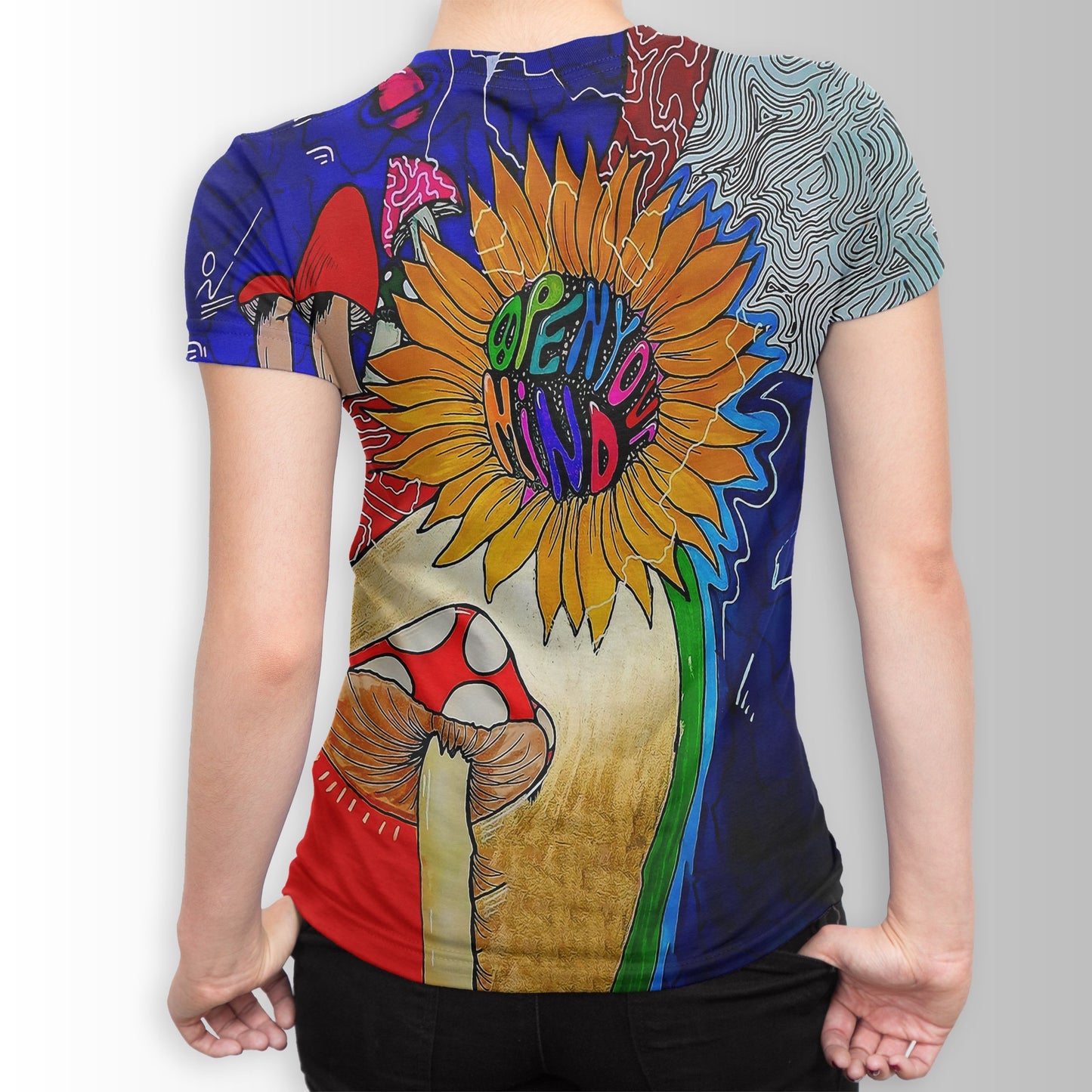 Flower Mushrooms Hippie Hoodie-Apparel-HD09-Zipped Hoodie-S-Vibe Cosy™