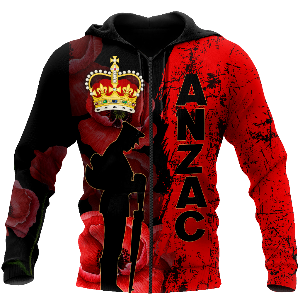 Anzac Day New Zealand Poppy 3D Printed Unisex Shirts TN NTN02042101