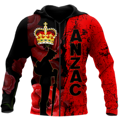Anzac Day New Zealand Poppy 3D Printed Unisex Shirts TN NTN02042101