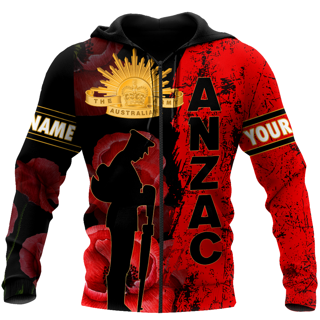 Premium Personalized Anzac Day Poppy 3D Printed Unisex Shirts TN