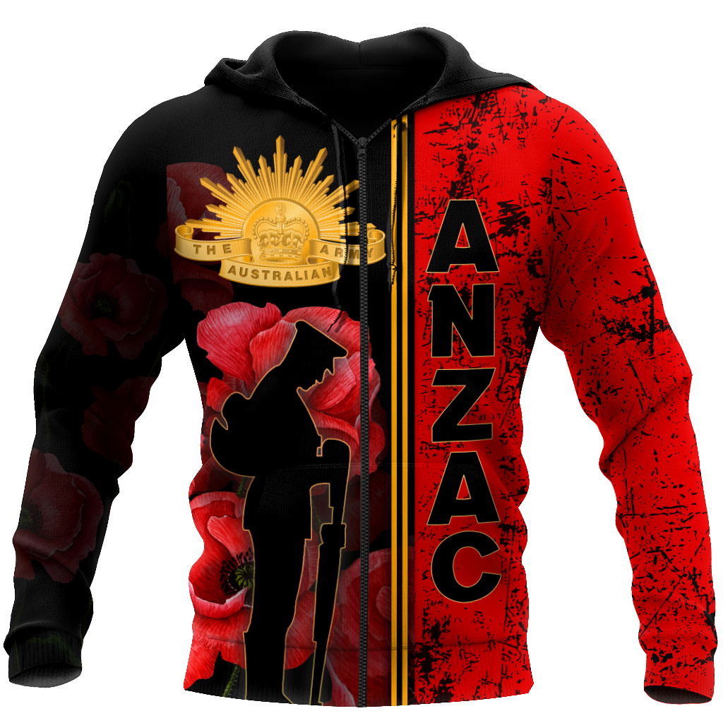 Premium Anzac Day Australian Army Poppy 3D Printed Unisex Shirts TN NTN03042104