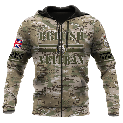 Custom Name XT British Veteran 3D Printed Shirts Pi15052105