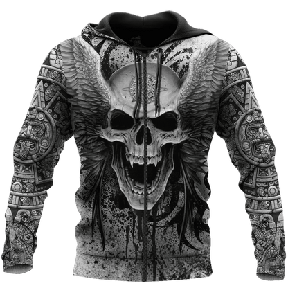 Aztec Mexican Skull 3D All Over Printed Unisex Hoodie
