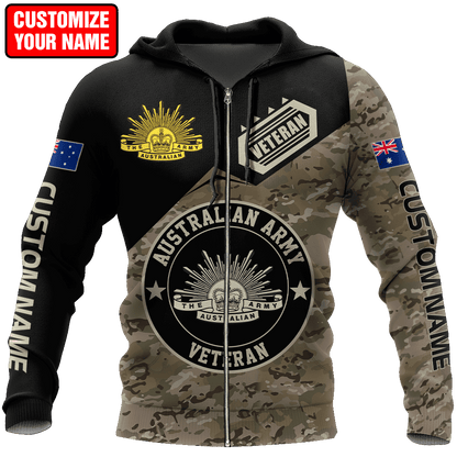 Custom name Australian Army Camo 3D printed shirts DD16102102