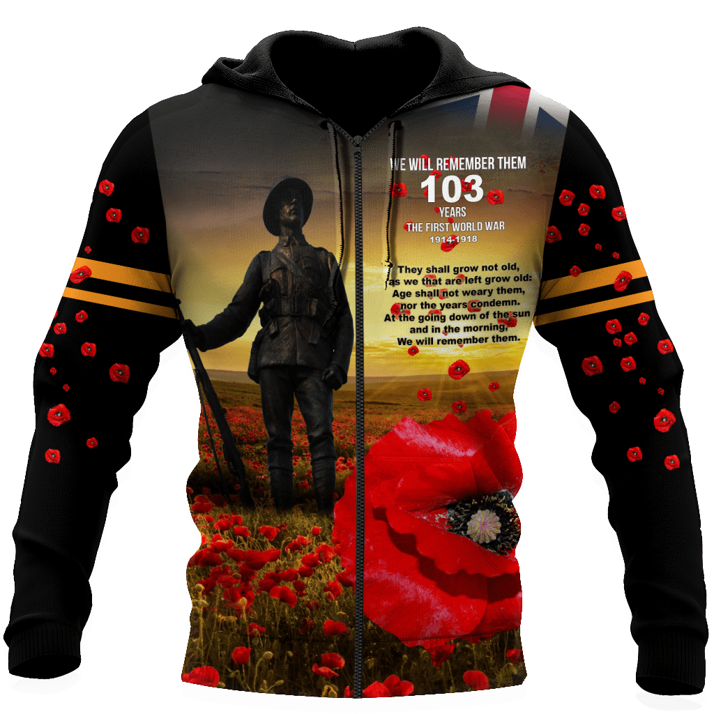 Remembrance Day Lest We Forget 3D All Over Printed Unisex Shirts