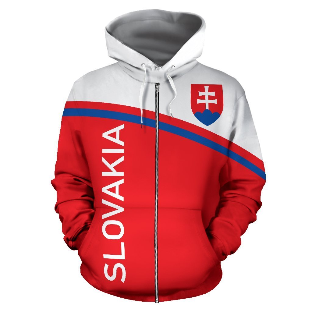 Slovakia All Over Zip-Up Hoodie - Curve Version-Apparel-NNK-Zipped Hoodie-S-Vibe Cosy™