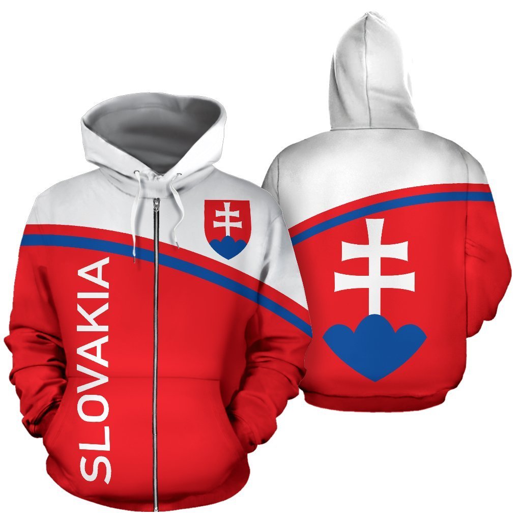 Slovakia All Over Zip-Up Hoodie - Curve Version-Apparel-NNK-Zipped Hoodie-S-Vibe Cosy™
