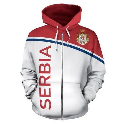 Serbia All Over Hoodie - Curve Version ZIPNNK 025-Apparel-NNK-Zipped Hoodie-S-Vibe Cosy™