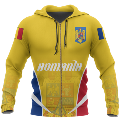 Romania Active Hoodie NNK-038-Apparel-NNK-Zipped Hoodie-S-Vibe Cosy™