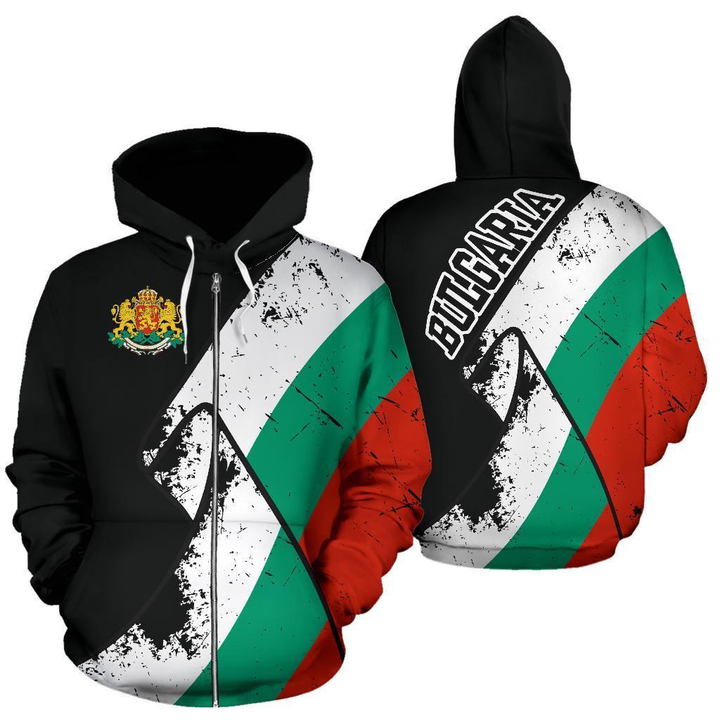 Bulgaria Special Grunge Flag Pullover Hoodie-Apparel-NNK-Zipped Hoodie-S-Vibe Cosy™