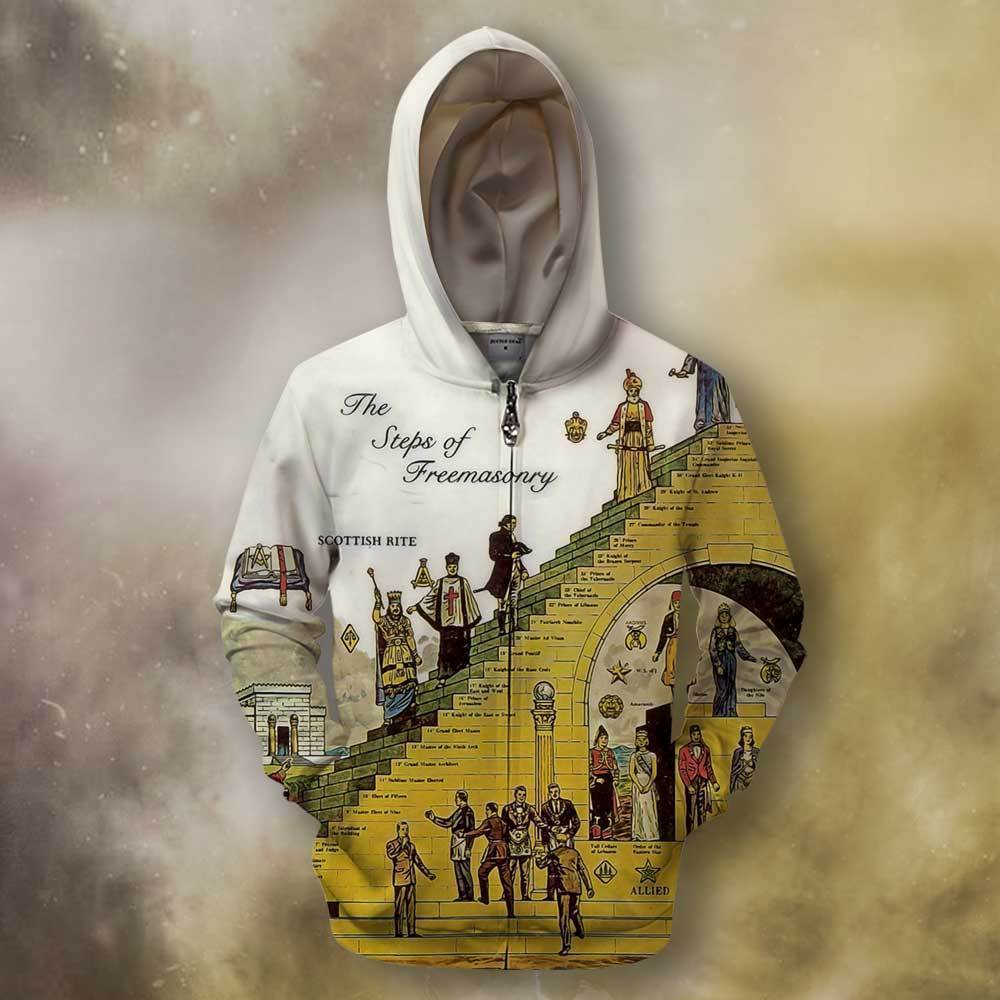 3D All Over Print Hierarchy of Masons Hoodie-Apparel-HD09-Zipped Hoodie-S-Vibe Cosy™